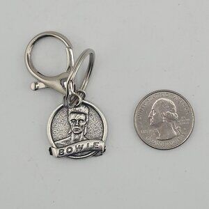 Handmade Pewter David Bowie Charm - Nickel Free! Bag Charm/Keychain/Zipper Pull